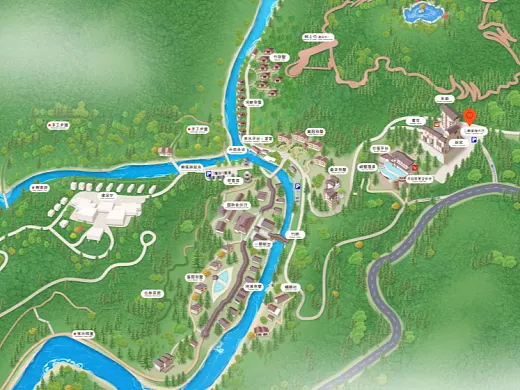 三更罗镇结合景区手绘地图智慧导览和720全景技术，可以让景区更加“动”起来，为游客提供更加身临其境的导览体验。